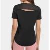 Top Women Sport Crop T-shirt Yoga Gym Shirts Women's Short Sleeve Top Outdoor Jogging Fitness Breathable Quick Drying Sportswear 3