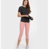 Top Women Sport Crop T-shirt Yoga Gym Shirts Women's Short Sleeve Top Outdoor Jogging Fitness Breathable Quick Drying Sportswear 6